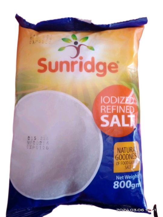 iodine refined salt packet