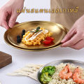 Korean-style stainless steel plate, Korean-style food plate, Wood hair plate, snack plate, stainless steel plate, silver gold, various sizes-115. 