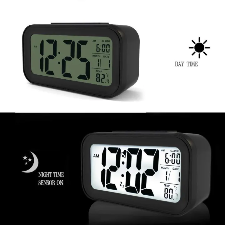 Digital Table Clock with Time, Date, Alarm, Temperature, and Luminous ...