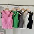 Women Tank Crop Tops Seamless Underwear Female Streetwear Hollow Tops Sexy Lingerie Sports Intimates Padded Camisole Summer. 
