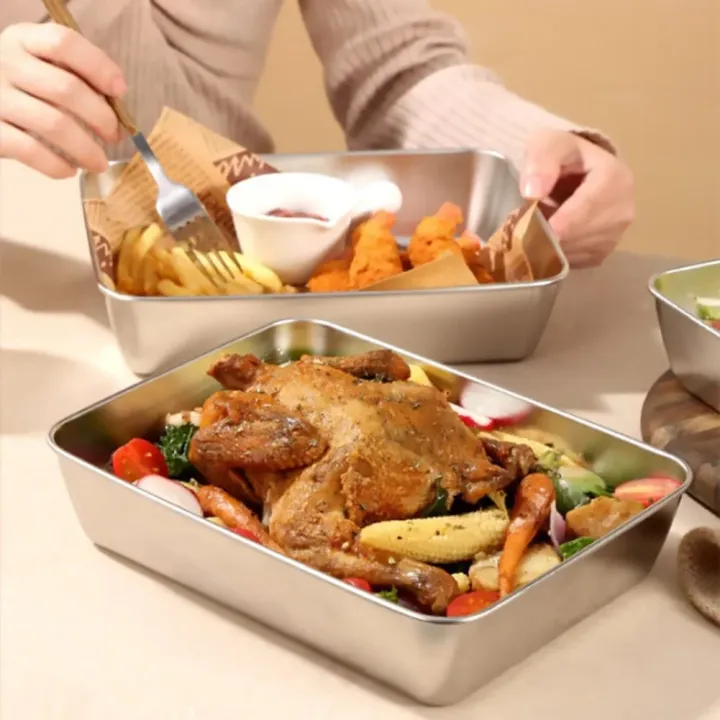 Stainless%20Steel%20Rectangle%20Tray%20Large%20Capacity%20Metal%20Food%20Serving%20Plate%20Rice%20Noodle%20Pan%20Home%20Lunch%20Bento%20Dishes%20Storage%20Organizer%20-%20Image%202