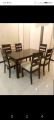 Customize six dinning chairs set with table sheesham wood life time warranty of wood premium polish. 