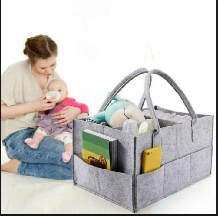 "Baby Diaper Caddy Organizer & Portable Storage Box – Multipurpose, Foldable, and Spacious, Perfect for Storing Diapers, Toys, and Baby Essentials!"