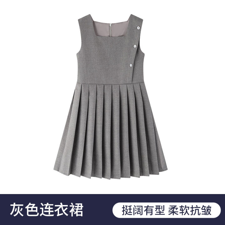 Girl%20School%20Uniform%20Dress%20Khaki%20Gray%20Royal%20Blue%20Color%20Children%20Long%20Dress%20Size%20110-170%20-%20Image%202