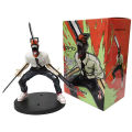 18CM Anime Chainsaw Man Denji Figure PVC Chainsaw Helmet Movable Power Makima Model Toy Boy Collection Ornaments . 