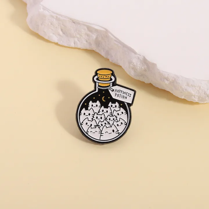 Cartoon%20Cat%20Happiness%20Potion%20Enamel%20Pin%20Cat%20Enthusiasts%20Metal%20Brooch%20Lapel%20Backpack%20Badge%20Funny%20Jewelry%20%20For%20Kids%20Friends%20-%20Image%204