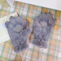 Women Gloves Bear Palm Paw Animals Plushclaw Glove Paws Costumes Cosplay Cute Cartoon Bear Simulation Furry Mittens Winter Warm. 