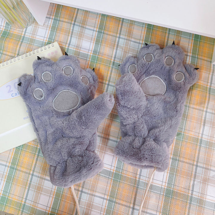 Women%20Gloves%20Bear%20Palm%20Paw%20Animals%20Plushclaw%20Glove%20Paws%20Costumes%20Cosplay%20Cute%20Cartoon%20Bear%20Simulation%20Furry%20Mittens%20Winter%20Warm%20-%20Image%206