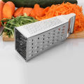 Stainless Steel 4 Sided Blades Household Box Grater Container Multipurpose Vegetables Cutter Kitchen Tools Manual Cheese Slicer. 