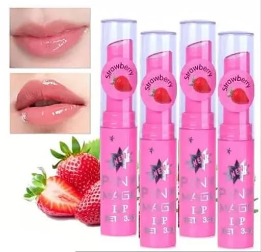 Pink Magic Lip Balm Moisturizing Lip Care Long-Lasting Hydration Color-Changing Lip Tint Lightweight Non-Sticky Lipstick Alternative for Soft Smooth Natural Looking Lips