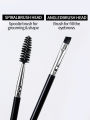 Eyebrow Brush Eyelash Comb makeup brushes Dual Ended Angled brush Spoolie brush 2 in 1 Lash eyebrow brush set makeup tool. 