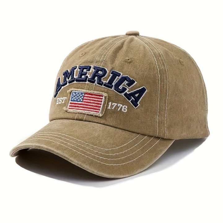 Vintage%20USA%20Flag%20Embroidered%20Baseball%20Cap%20-%20Bold%20Lettering,%20Distressed%20Wash,%20Sun%20Protection%20-%20Trendy%20Dad%20Hat%20for%20Outdoor%20-%20Image%204