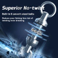 9KM 10Pcs Fishing Ball Bearing Swivels with Duo Lock Snap Stainless Steel Fishing Fast Clip Fishing Connector. 