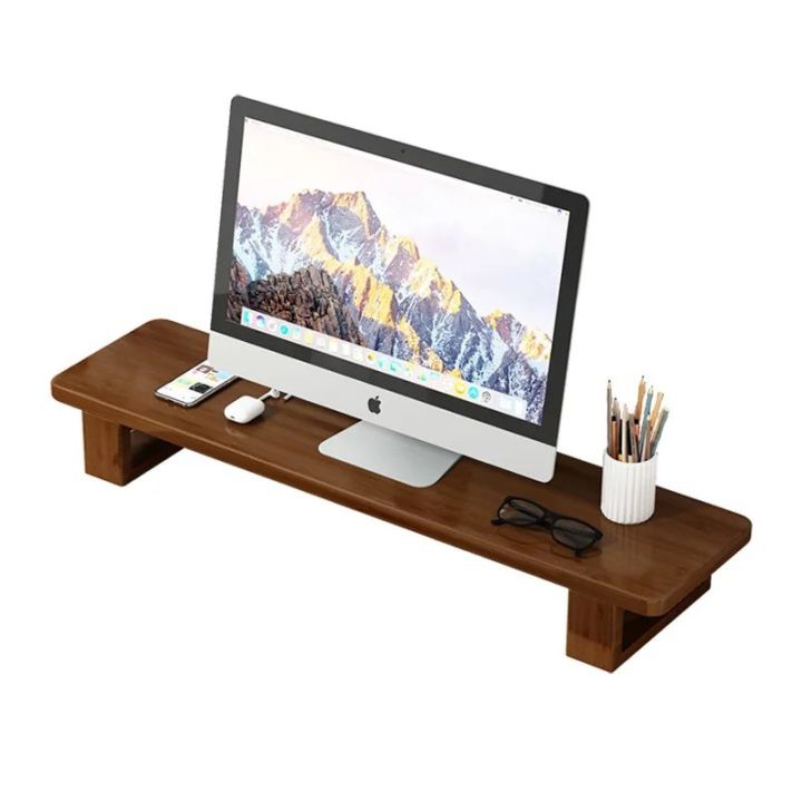 Desktop Computer Monitor Stand Desktop Heightening Frame Laptop Lifting Frame Solid Wood Storage Cushion Storage Bracket