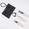 3PCS/1Set Portable Outdoor Camping Travel Picnic Foldable Stainless Steel Cutlery Set Spoon Fork Knife Tableware Outdoor Travel.
