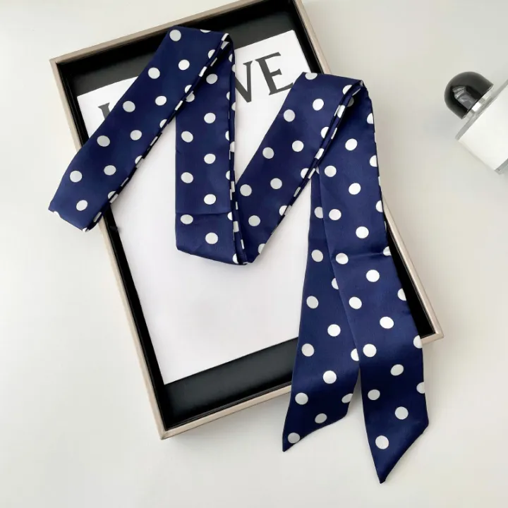 1pc%20Fashion%20Ribbon%20Polka%20Dot%20Scarf%20Printed%20Thin%20Scarf%20Headband%20Korean%20Style%20Neckerchief%20Long%20Scarves%20Wedding%20-%20Image%205