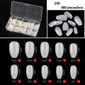 500 PCS / Box Clear Natural Artificial Fake Nail Tips Full Half Cover French False Nails Mixed Sizes Extension Long Tips. 