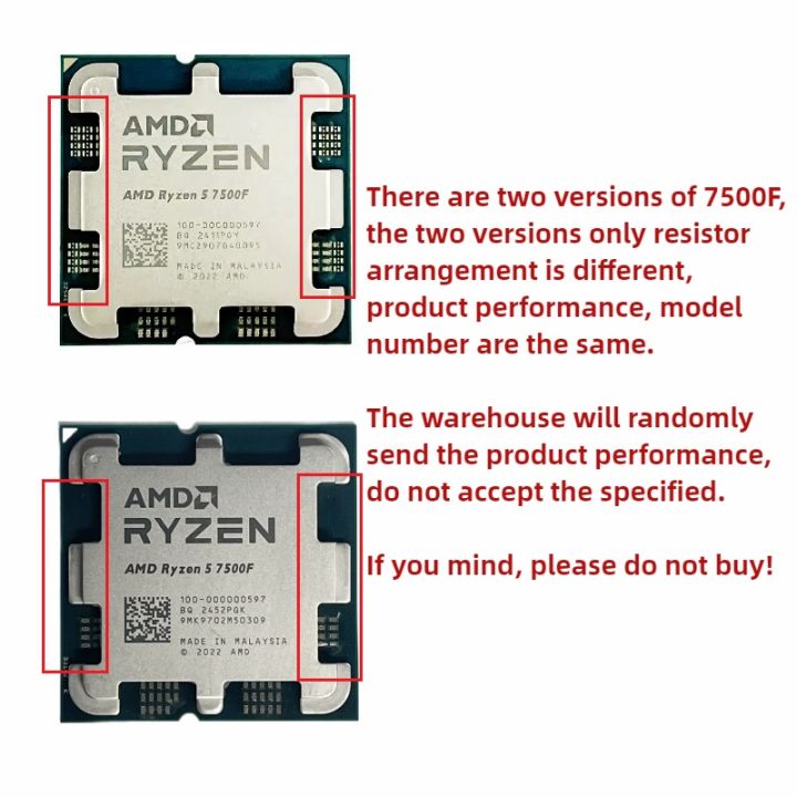 AMD%20Ryzen%205%20R5%207500F%203.7GHz%206-Core%2012-Thread%20CPU%20LGA%20AM5%20Not%20brand%20new%20-%20Image%202