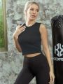 Tight-Fitting Short Sports Vest Women's Sleeveless Yoga Fitness Wear Pilates Training Wear All Matching Base Shirt Summer. 