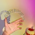 1PC Crystal "Happy Birthday" Headband, Glittering Birthday Hair Accessory, Ideal for Adding Glam to Birthday Parties.