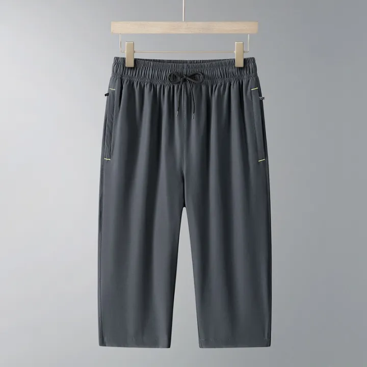 Men's%20Ice%20Silk%20Seven-Quarter%20Pants%202025%20Summer%20Thin%20Riding%20Breeches%20Loose-Fit%20Quick-Drying%20Casual%20Solid%20Sports%20Mid-Waist%20Shorts%20-%20Image%203
