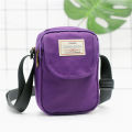 Simple men's crossbody bag in solid color multi-layer zipper nylon single shoulder mobile phone bag daily wallet replacement.