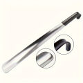 1pc 16.5-inch Stainless Steel Pair Shoehorn With A Black Handle Makes It Easy To Wear Shoes Without Bending Over.