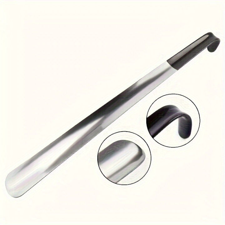 1pc%2016.5-inch%20Stainless%20Steel%20Pair%20Shoehorn%20With%20A%20Black%20Handle%20Makes%20It%20Easy%20To%20Wear%20Shoes%20Without%20Bending%20Over%20-%20Image%204