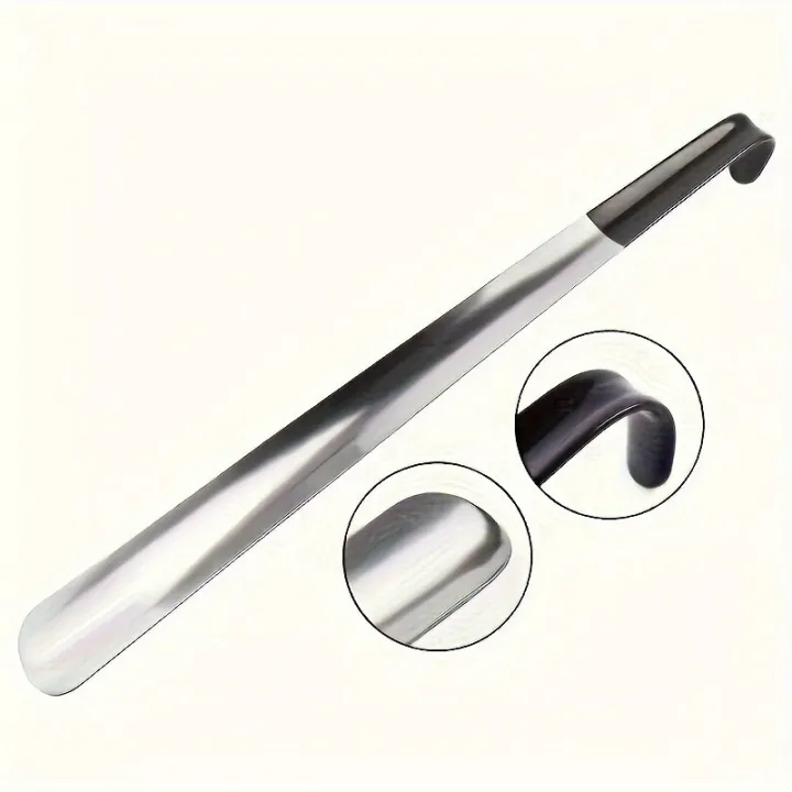 1pc%2016.5-inch%20Stainless%20Steel%20Pair%20Shoehorn%20With%20A%20Black%20Handle%20Makes%20It%20Easy%20To%20Wear%20Shoes%20Without%20Bending%20Over%20-%20Image%204
