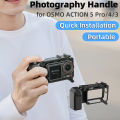 Street Hand Grip Kit For DJI Osmo Action 5 Pro/4/3  Grip Mount Quick Release Rabbit Cage with Shutter Button Protective Frame. 
