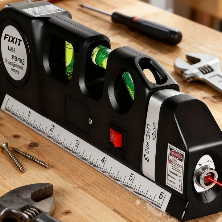 Lase Guide Ruler Laser Level Line Tool Multipurpose Laser Level Kit Standard Cross Line ...
