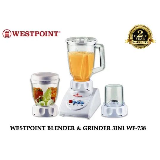 Westpoint 3 in 1 blender, grinder and chopper (wf-738)