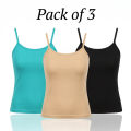 3 Pcs Any Color Premium Quality Active Basic Women's Seamless Tank Tops Innerwear / Women's and Girls' for Best / Summer Outfit / Stylish and Beautiful Look / Women's for Bra Tops / Any Place Use. 