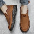 Men Leather Casual Shoes Breathable Loafers Men Sneakers 2024 New Male Comfortable Leather Flat Footwear Sneakers Men Shoes.