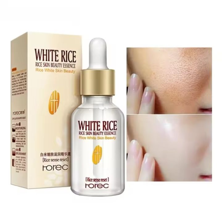 White Rice Face Serum Shrink Pores Brightening Whitening Cream Anti ...