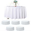 White Round Tablecloths Overlay Cover, Smooth Fabric Table Cloth, Wedding Party, Hotel Decor, Multi Size Optional, 145-335cm. 