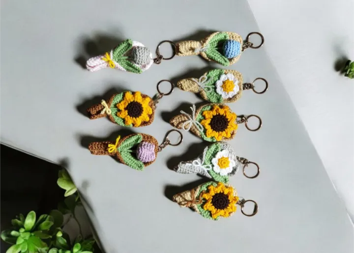 Random Keychain Different handmade crochet keychains with random colors | Daraz.pk