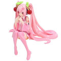 New Hatsune Miku Anime Figure Toys Pink Cherry Dress MIKU Kawaii Cartoon PVC Action Figurine Model Dolls Birthdays Kids.