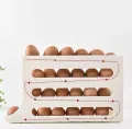 4 Layer Automatic Rolling Egg Holder Large Capacity Space Saving 30 Egg Container Plastic Egg Tray for Refrigerator Storage Box. 
