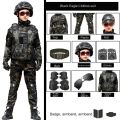Tactical Military Uniform for Children's Day Camouflag Disguise Adult Halloween Costume for Kid Girl Scout Boy Soldier Army Suit.
