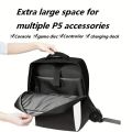 Console Backpack For PS5, Large Capacity Travel Carrying Case, PSS SLIM Storage Bag Controllers, Headset, Game Discs Accessories. 