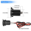 Cigarette Lighter Socket Car Marine Motorcycle ATV RV Lighter Socket Power Outlet Socket Receptacle 12V Waterproof Plug. 