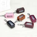 Car Key Chain, Universal Car Auto Split  Leather 2 Zipper Key Case Holder Storage Bag  For  Man. 