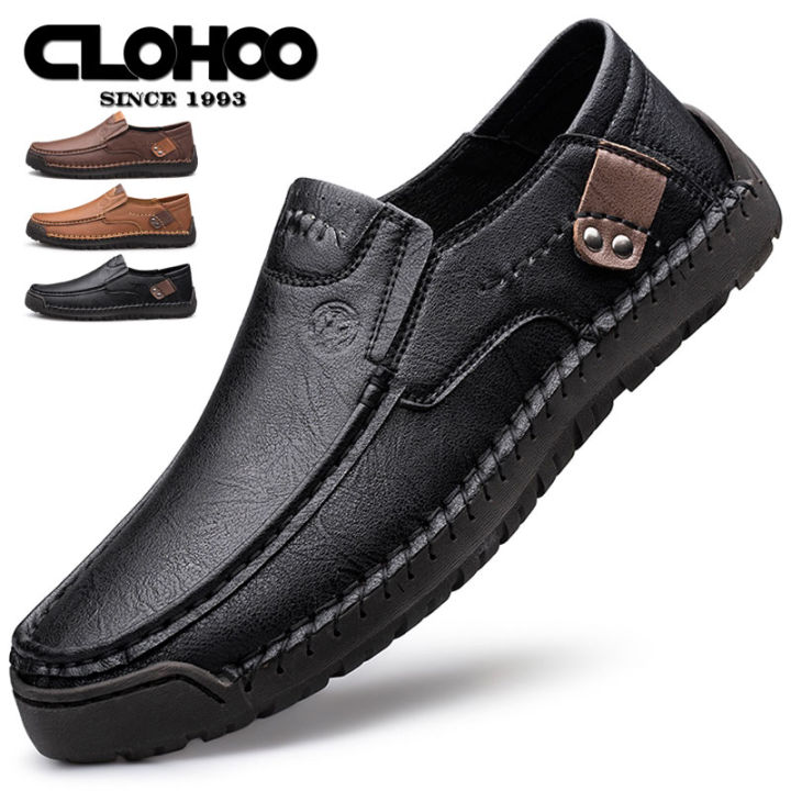CLOHOO%20Men's%20Handmade%20Thick%20Rubber%20Bottom%20Breathable%20Casual%20Leather%20Shoes%20Classic%20Sewn%20Loafers%20Comfortable%20Leisure%20Footwear%20-%20Image%202
