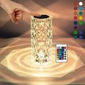 Crystal Lamp 16 Color Changing RGB Night Light Touch Lamp USB Romantic LED Rose Diamond. 