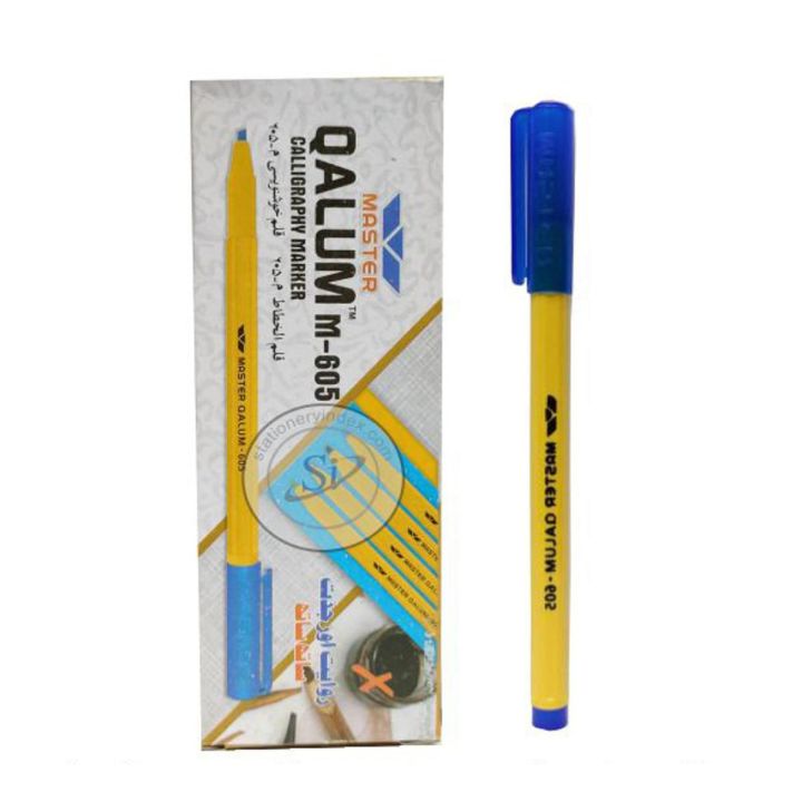 Qalum%20urdu%20calligraphy%20marker%20#605%20pack%20of%2010,Qalum%20cut%20marker%20Blue%20color%20#605,cut%20marker%20blue%20color%20-%20Image%202
