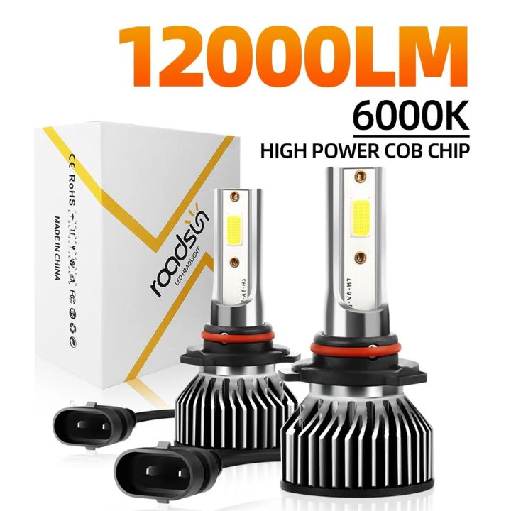 Roadsun Mini Size H4 H11 H7 LED Car Headlight Bulb 12000LM 6000K H1 H13 ...