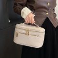 Leather PU Cosmetic Bag Portable Women's Large Capacity Cosmetic Bag Multifunctional Waterproof Cosmetic Bag. 