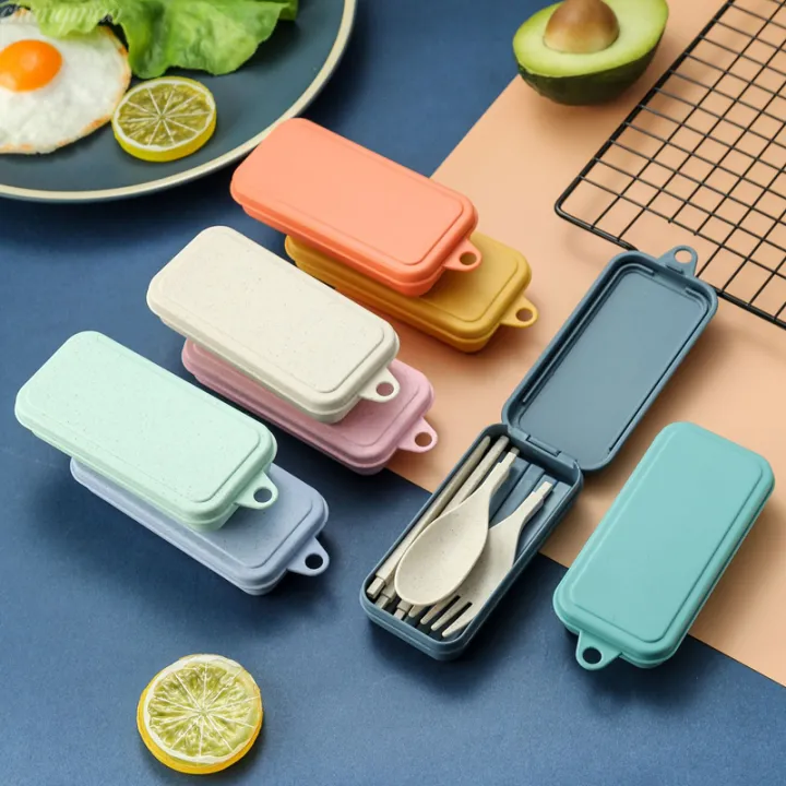 4Pcs%20Portable%20Tableware%20Set%20Wheat%20Straw%20Dinnerware%20Detachable%20Cutlery%20Travel%20Tableware%20Picnic%20Dinnerware%20Set%20Camping%20Cutlery%20Set%20-%20Image%202