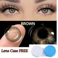 Colour Contact Lenses 2 pcs (Pair) for Eyes Cosmetic Men / Women High Quality 1 Year use + Free lens case Blue Brown Green Eye Contacts lenses. 